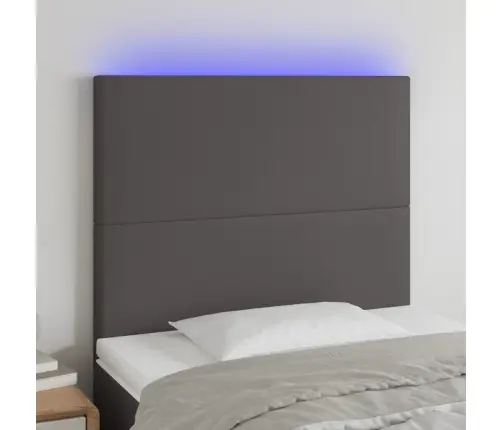 Led-Voodipeats, Hall, 100X5X118/128 cm Kunstnahk