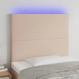 Gultas Galvgalis Ar Led, 100X5X118/128Cm, Kapučīno Mākslīgā Āda Vidaxl