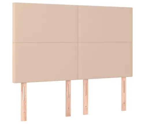 Gultas Galvgalis Ar Led, 144X5X118/128Cm, Kapučīno Mākslīgā Āda Vidaxl