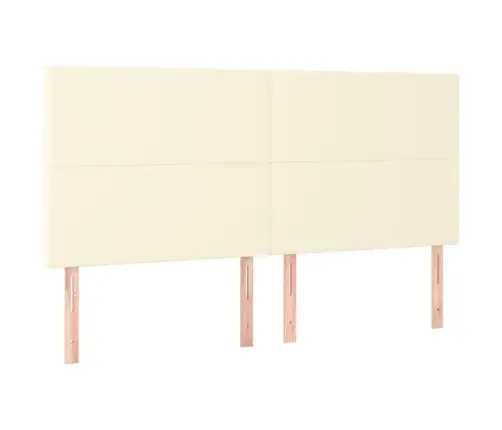 Gultas Galvgalis Ar Led, 160X5X118/128 Cm, Krēmkrāsas Vidaxl