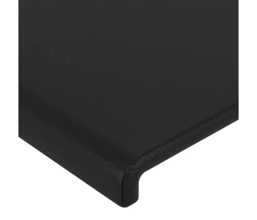 Gultas Galvgalis Ar Led, 180X5X118/128 Cm, Melns Mākslīgā Āda Vidaxl