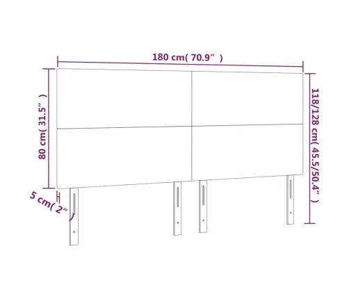 Gultas Galvgalis Ar Led, 180X5X118/128 Cm, Melns Mākslīgā Āda Vidaxl