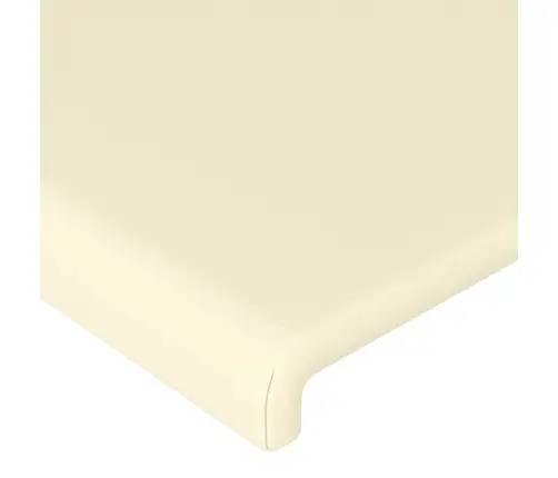 Led-Voodipeats, Kreemjas, 200X5X118/128 cm Kunstnahk