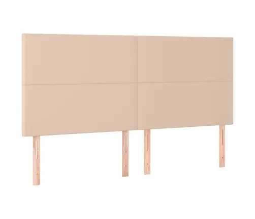 Gultas Galvgalis Ar Led, 200X5X118/128Cm, Kapučīno Mākslīgā Āda Vidaxl