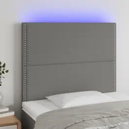 Gultas Galvgalis Ar Led, 83X16X118/128 Cm, Tumši Pelēks Audums Vidaxl