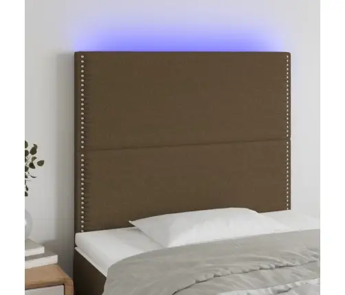 Galvūgalis Su Led, Tamsiai Rudos Spalvos, 80X5X118/128Cm Galvūgalis Su Led, Tamsiai Rudos Spalvos, 80X5X118/128Cm