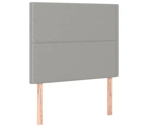 Gultas Galvgalis Ar Led, 90X5X118/128 Cm, Gaiši Pelēks Audums Vidaxl