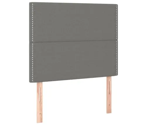 Gultas Galvgalis Ar Led, 90X5X118/128 Cm, Tumši Pelēks Audums Vidaxl