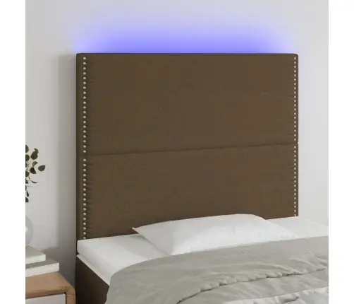 Gultas Galvgalis Ar Led, 90X5X118/128 Cm, Tumši Brūns Audums Vidaxl
