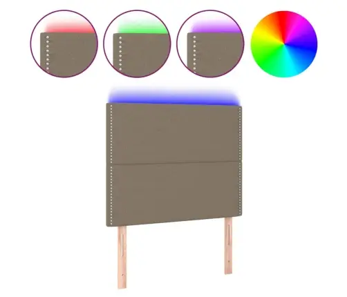 Galvūgalis Su Led, Taupe Spalvos, 90X5X118/128cm Audinys