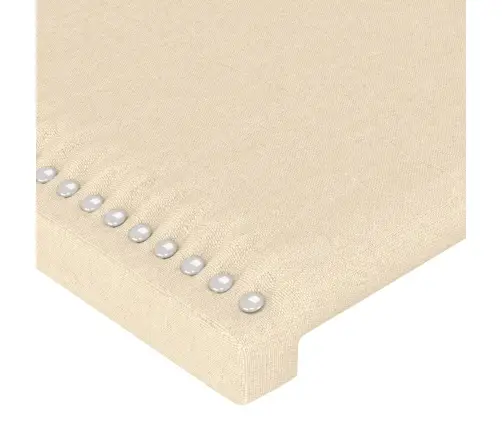 Gultas Galvgalis Ar Led, 90X5X118/128 Cm, Krēmkrāsas Audums Vidaxl