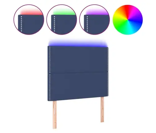 Gultas Galvgalis Ar Led, 100X5X118/128 Cm, Zils Audums Vidaxl