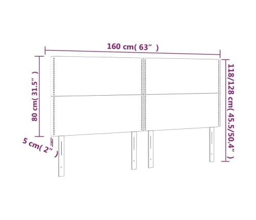 Galvūgalis Su Led, Tamsiai Pilkas, 160X5X118/128cm Audinys
