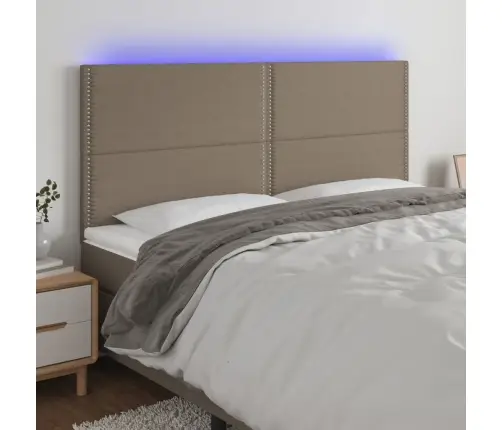 Galvūgalis Su Led, Taupe Spalvos, 200X5X118/128cm Audinys