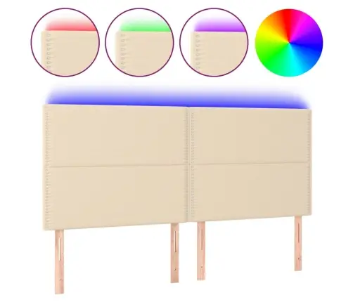 Galvūgalis Su Led, Kreminės Spalvos, 200X5X118/128cm Audinys