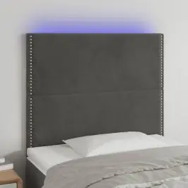 Gultas Galvgalis Ar Led, 83X16X118/128 Cm, Tumši Pelēks Samts Vidaxl