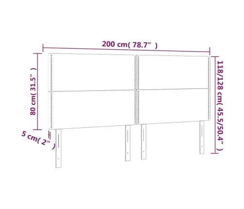 Galvūgalis Su Led, Tamsiai Žalias, 200X5X118/128cm Aksomas