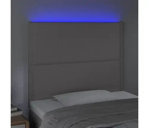 Galvūgalis Su Led, Pilkas, 90X5X118/128cm Dirbtinė Oda