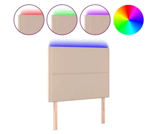 Led-Voodipeats, Cappuccino, 100X5X118/128 cm Kunstnahk