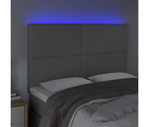 Gultas Galvgalis Ar Led, 144X5X118/128 Cm, Pelēks Mākslīgā Āda Vidaxl Gultas Galvgalis Ar Led, 144X5X118/128 Cm, Pelēks Mākslīgā Āda Vidaxl