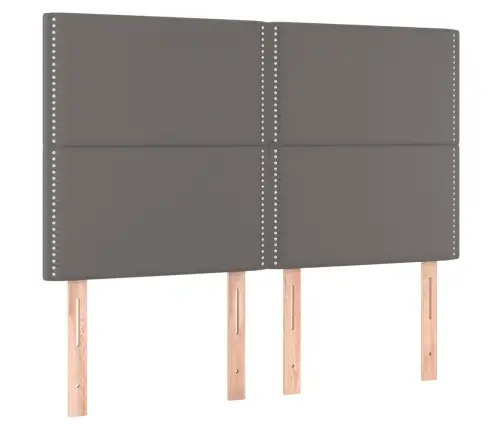 Gultas Galvgalis Ar Led, 144X5X118/128 Cm, Pelēks Mākslīgā Āda Vidaxl Gultas Galvgalis Ar Led, 144X5X118/128 Cm, Pelēks Mākslīgā Āda Vidaxl