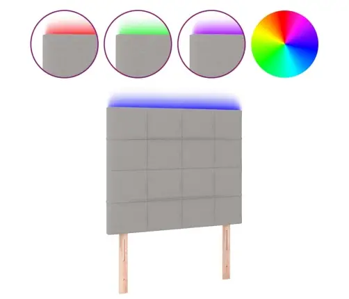 Galvūgalis Su Led, Šviesiai Pilkas, 80X5X118/128cm Audinys