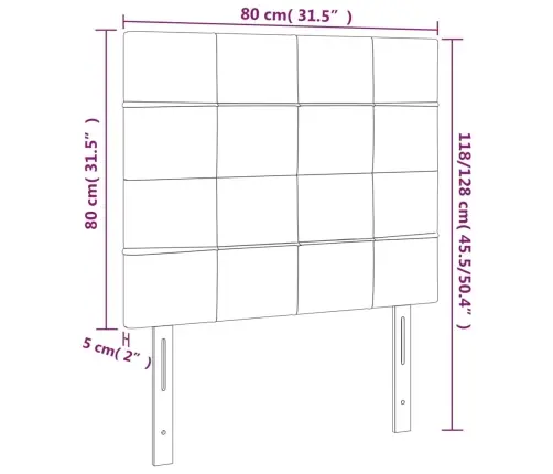 Led-Voodipeats, Pruunikashall, 80X5X118/128 cm Kangas