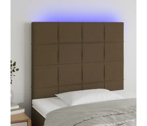 Gultas Galvgalis Ar Led, 90X5X118/128 Cm, Tumši Brūns Audums Vidaxl