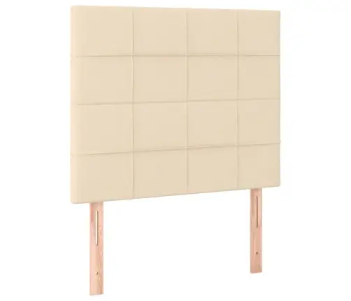 Gultas Galvgalis Ar Led, 90X5X118/128 Cm, Krēmkrāsas Audums Vidaxl