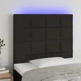 Gultas Galvgalis Ar Led, 100X5X118/128 Cm, Melns Audums Vidaxl