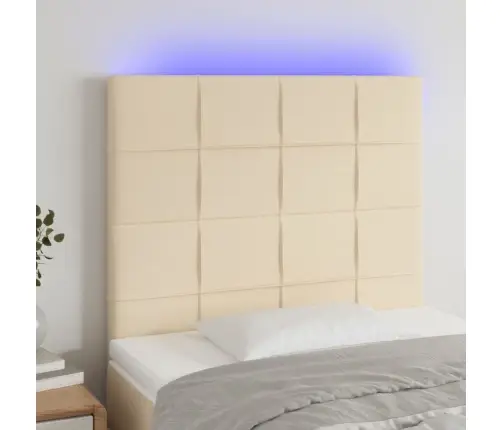 Galvūgalis Su Led, Kreminės Spalvos, 100X5X118/128cm Audinys