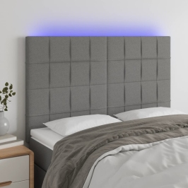 Galvūgalis Su Led, Tamsiai Pilkas, 144X5X118/128cm Audinys