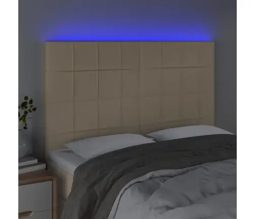 Led-Voodipeats, Kreemjas, 144X5X118/128 cm Kangas