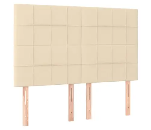 Led-Voodipeats, Kreemjas, 144X5X118/128 cm Kangas