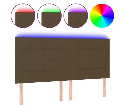 Gultas Galvgalis Ar Led, 160X5X118/128 Cm, Tumši Brūns Audums Vidaxl