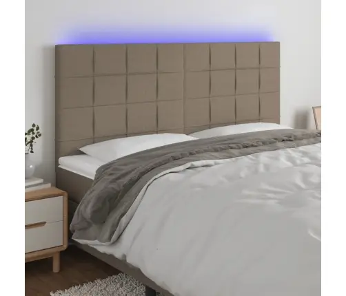 Galvūgalis Su Led, Taupe Spalvos, 160X5X118/128cm Audinys