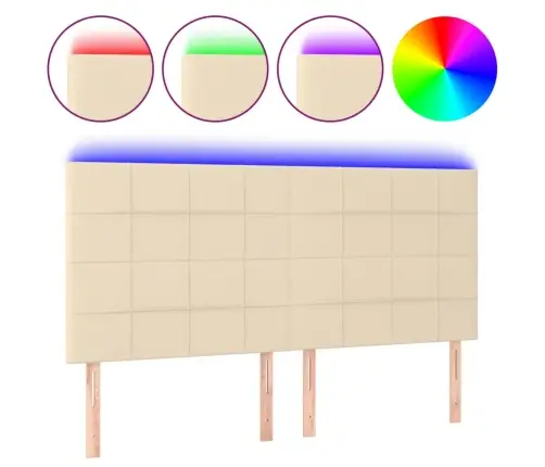 Galvūgalis Su Led, Kreminės Spalvos, 160X5X118/128cm Audinys