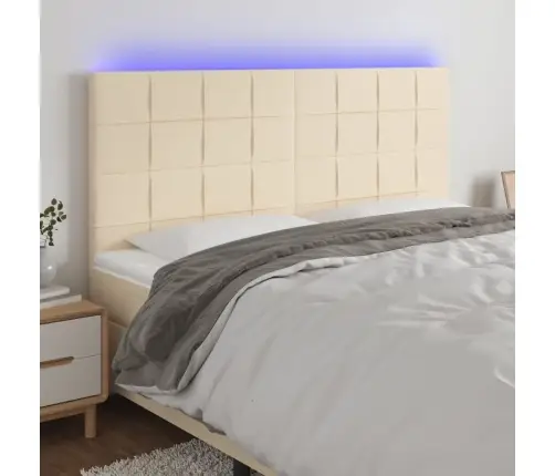 Galvūgalis Su Led, Kreminės Spalvos, 160X5X118/128cm Audinys