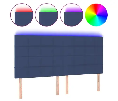 Led-Voodipeats, Sinine, 160X5X118/128 cm Kangas