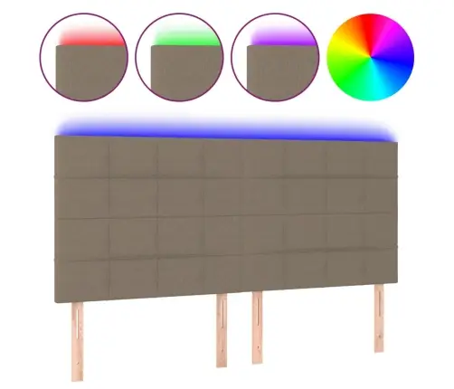 Led-Voodipeats, Pruunikashall, 180X5X118/128 cm Kangas