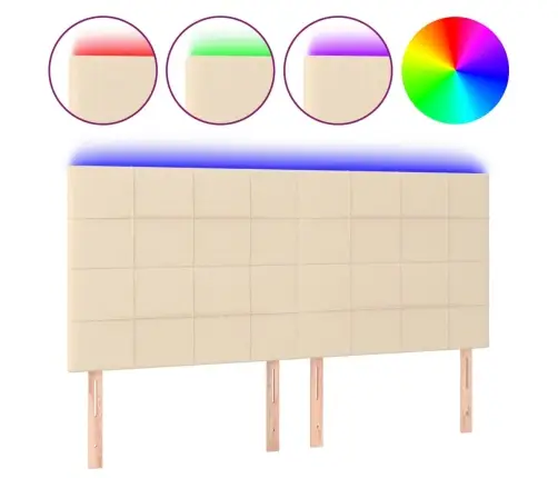 Galvūgalis Su Led, Kreminės Spalvos, 180X5X118/128cm Audinys