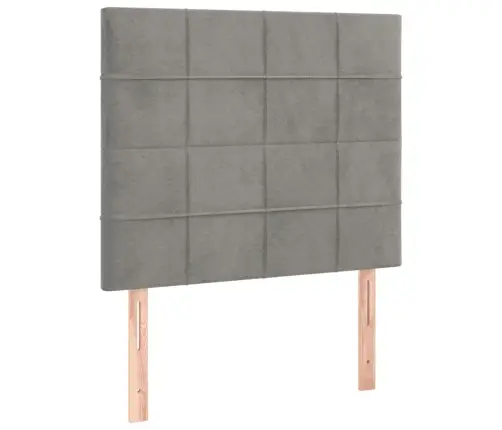 Gultas Galvgalis Ar Led, 80X5X118/128 Cm, Gaiši Pelēks Samts Vidaxl