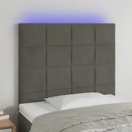 Galvūgalis Su Led, Tamsiai Pilkas, 80X5X118/128cm Aksomas