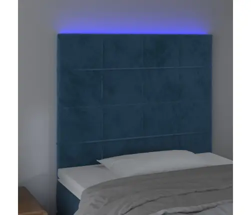 Led-Voodipeats, Tumesinine, 80X5X118/128 cm Samet