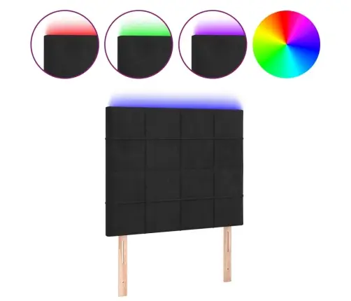 Led-Voodipeats, Must, 90X5X118/128 cm Samet Led-Voodipeats, Must, 90X5X118/128 cm Samet