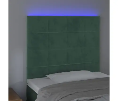 Gultas Galvgalis Ar Led, 90X5X118/128 Cm, Tumši Zaļš Samts Vidaxl