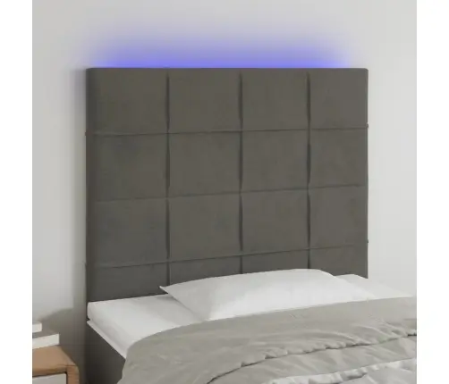 Gultas Galvgalis Ar Led, 100X5X118/128 Cm, Tumši Pelēks Samts Vidaxl