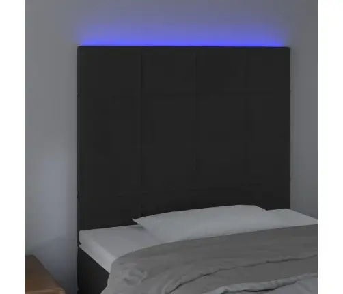 Led-Voodipeats, Must, 100X5X118/128 cm Samet