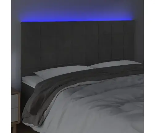 Led-Voodipeats, Tumehall, 160X5X118/128 cm Samet