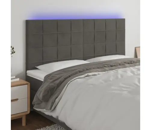 Led-Voodipeats, Tumehall, 180X5X118/128 cm Samet